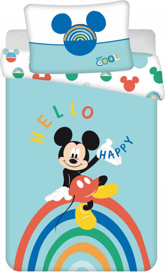 Disney Mickey Mouse BABY dekbedovertrek Regenboog 100 x 135 40 x 60 cm Katoen