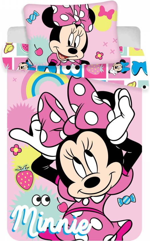 Disney Minnie Mouse Baby Dekbedovertrek Pink Bow 100 x 135 cm + 40 x 60 cm Katoen