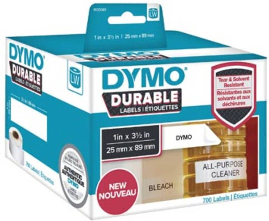 Merkloos Dymo duurzame etiketten LabelWriter ft 25 x 89 mm 700 etiketten