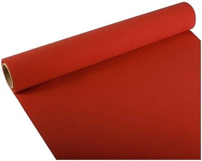 Merkloos Feest party rode tafeldecoratie papieren tafelloper 300 x 40 cm Feesttafelkleden