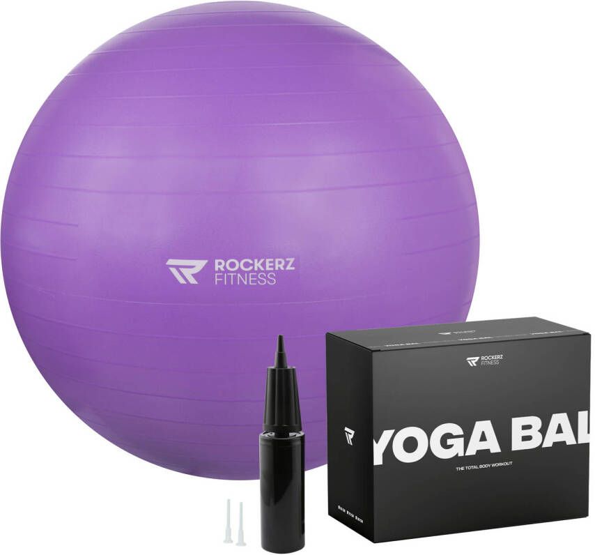 ROCKERZ FITNESS Fitnessbal Yoga bal Gymbal Zitbal 65 cm Kleur: Paars