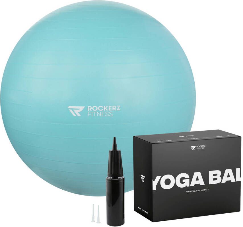 ROCKERZ FITNESS Fitnessbal Yoga bal Gymbal Zitbal 65 cm Kleur: Turquoise