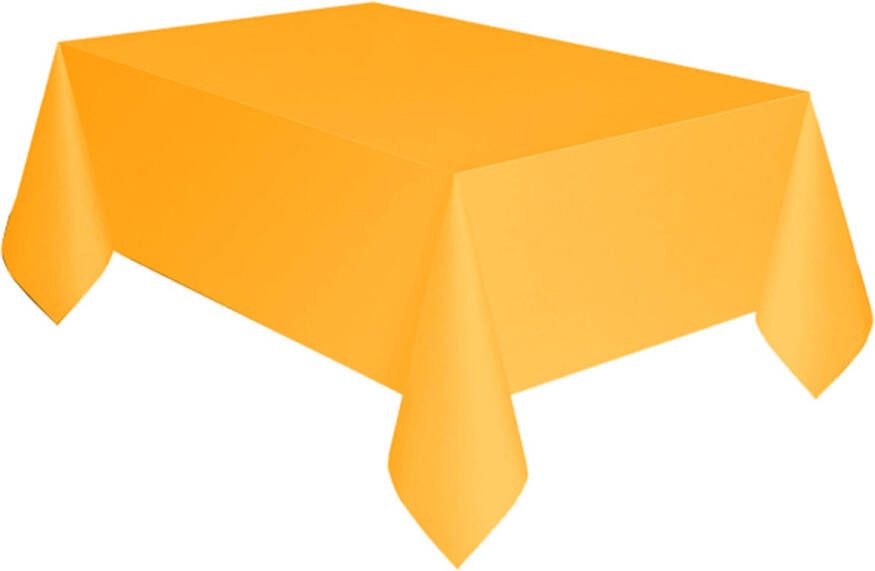 Merkloos Feest versiering geel tafelkleed 137 x 274 cm papier Feesttafelkleden