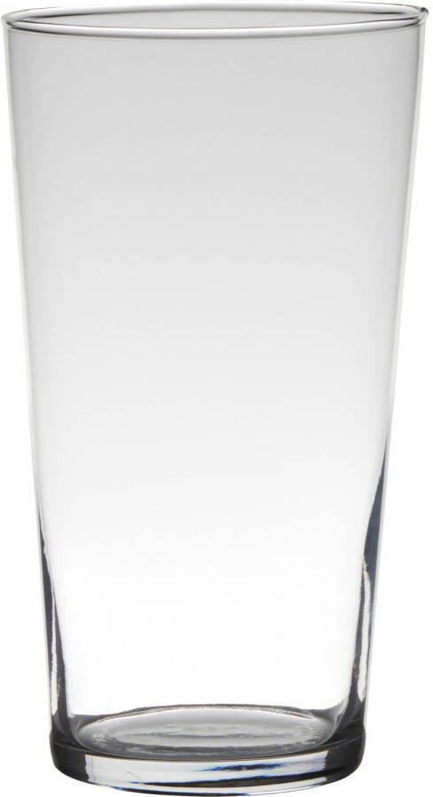 Merkloos Sans marque Transparante home-basics conische vaas vazen van glas 25 x 14 cm Bloemen takken boeketten vaas voor binnen gebruik