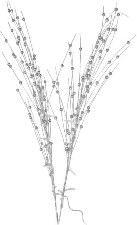 Merkloos Glitter tak zilver 76 cm decoratie kunstbloemen kunsttakken met warm witte LED lichtjes Kunstbloemen