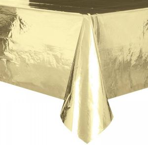 Merkloos Gouden Tafelkleed tafellaken 137 X 274 Cm Folie Feesttafelkleden