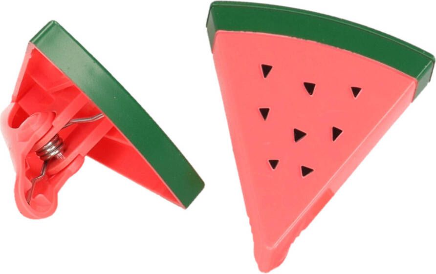 Merkloos Handdoekklem handdoek knijpers watermeloen -A¯A¿A½2x kunststof Handdoekknijpers