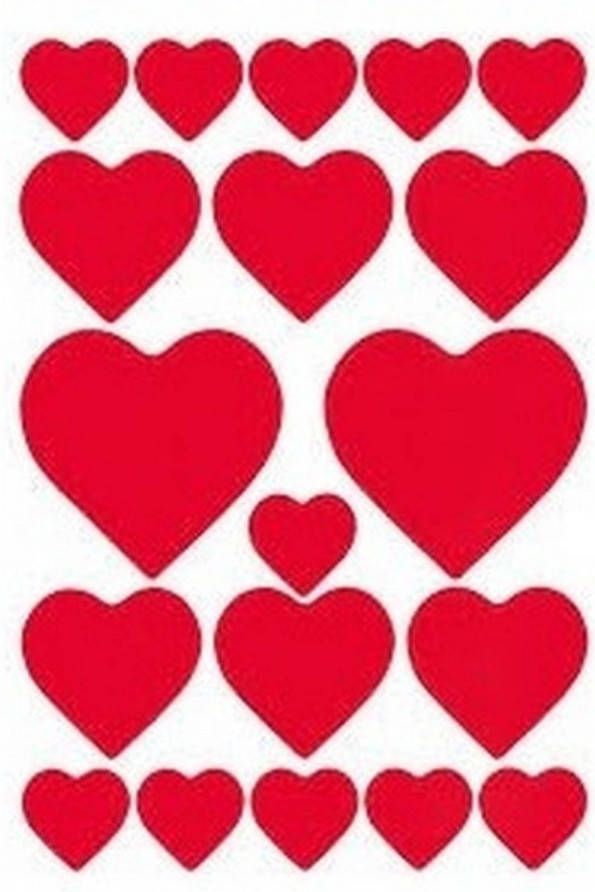 Merkloos 57x hartjes love stickers 1 tot 4 cm plank stickers rood liefde valentijnsdag Stickers
