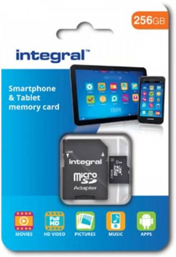 Merkloos Integral microSDXC geheugenkaart voor smartphones en tablets klasse 10 64 GB