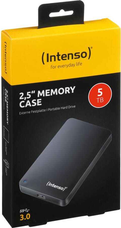 Merkloos Intenso Memory Case draagbare harde schijf 5 TB zwart