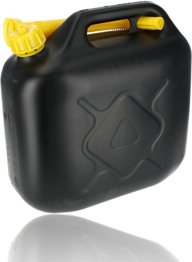 Merkloos Jerrycan met Kraan 10 Liter Zwart Geel Jerrycan Benzine met Trechter Ideaal voor Kamperen & Outdoor