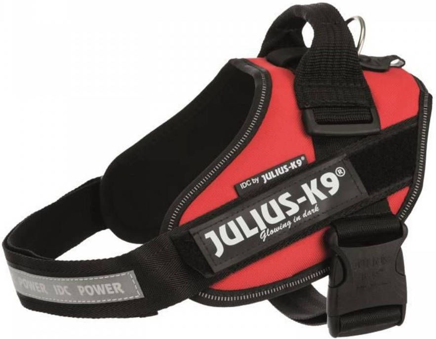 WOHI Julius K9 Idc Krachtharnas 0-m-l: 58-76 Cm 40 Mm Rood Voor Hond