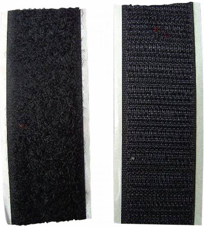 Merkloos Zelfklevende klittenband zwart 100 cm Tape (klussen)