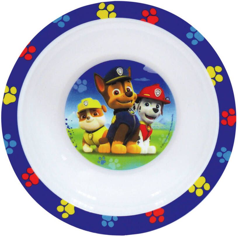 Merkloos Kunststof ontbijtbordje diep Paw Patrol 16 cm Kinderservies