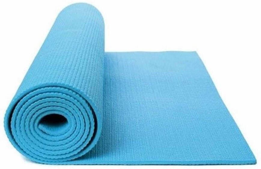 Merkloos Lichtblauwe yogamat sportmat 180 x 60 cm Fitnessmat