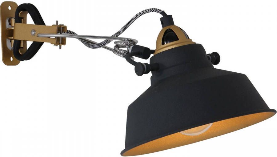 Mexlite Lightning industriele wandlamp 1-lclip medium zwart