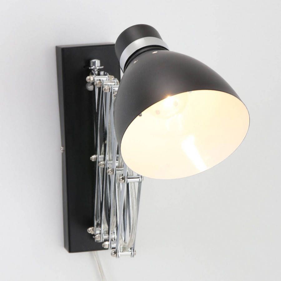 Steinhauer Lightning moderne wandlamp 1-l. Scharnier zwart