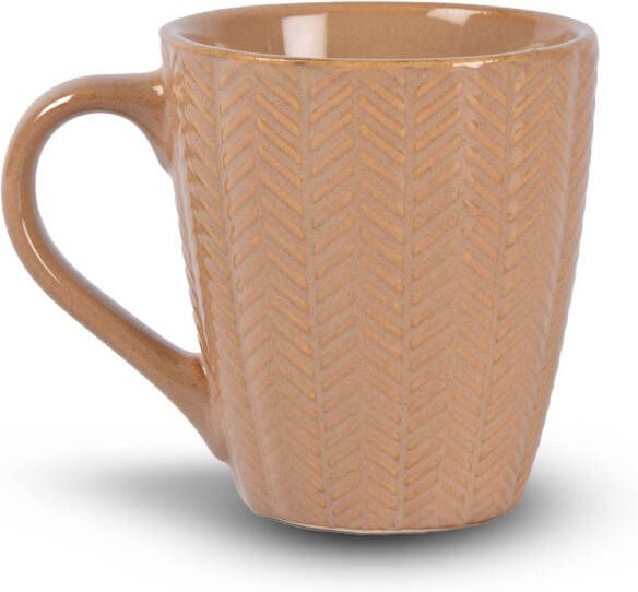 Discountershop Aardewerk Koffiebeker 200ml Beige Diameter Top: 7.5cm Diameter Bottom: 5.5cm Hoogte: 9cm Kopjes & Mokken voor Stijvolle Servies