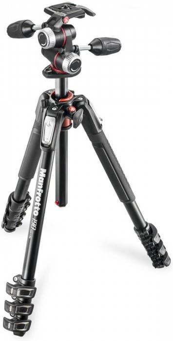 Manfrotto MK190XPRO4 + 3-weg kop Tripod | Tripods | Fotografie Statieven | MK190XPRO4-3W