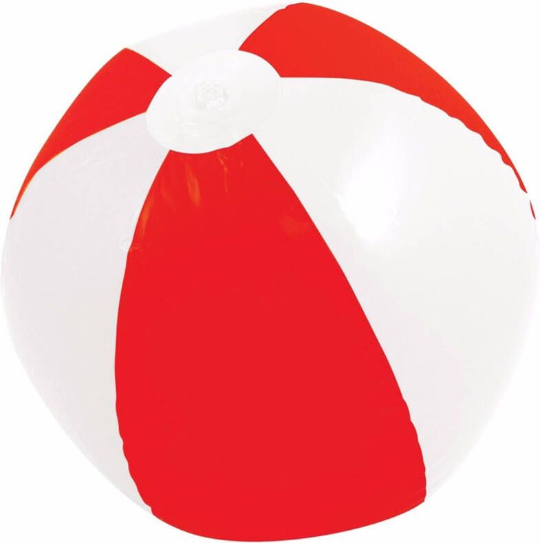 Merkloos Mega rood witte strandbal 150 cm opblaasbaar Strandballen