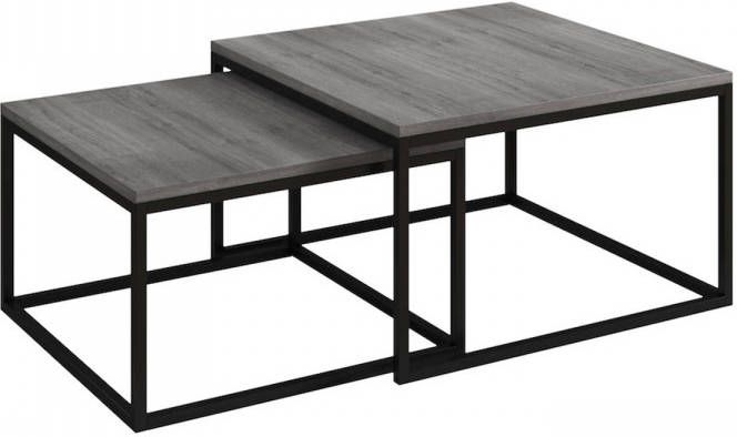 Meubella Salontafel Styler Grijs Eiken 70 cm set van 2