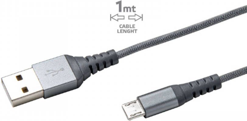 Celly Micro-USB Kabel Nylon Grijs