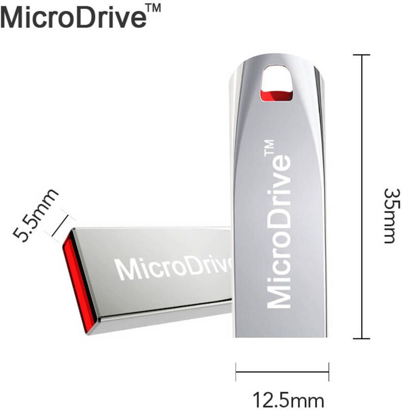 Merkloos Microdrive USB Flash Drive 32 GB Zilver