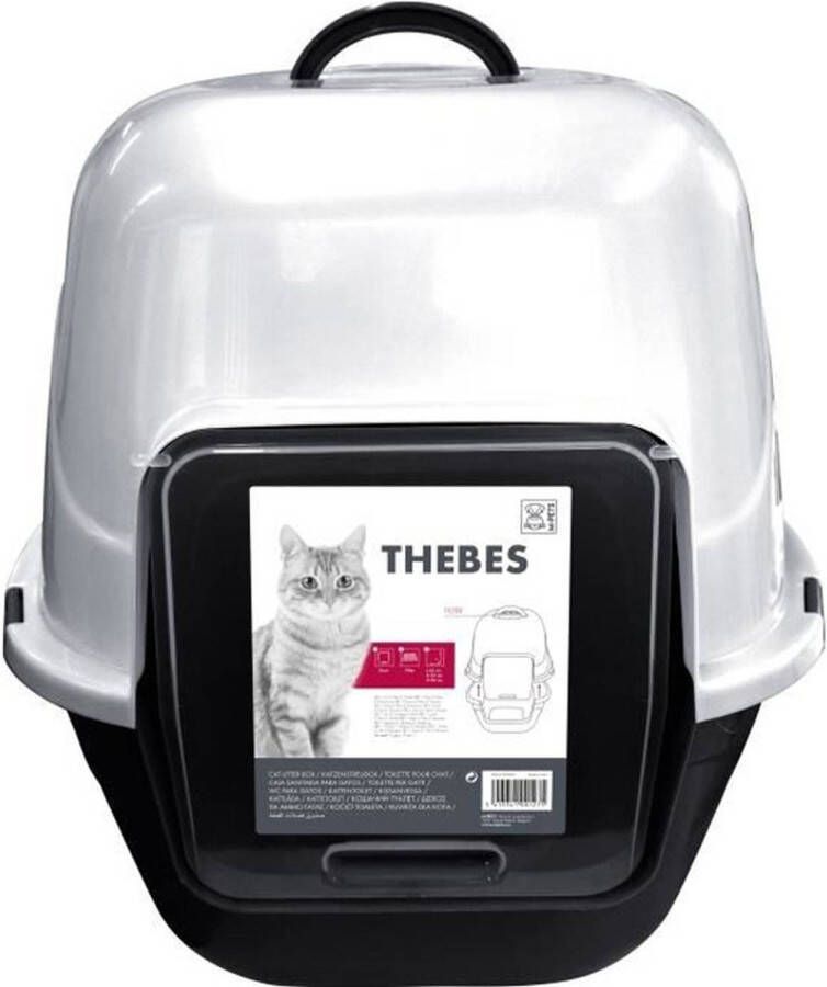 Merkloos MPETS Thebe wasruimte 62x53x58 cm Zwart en wit Voor kittens