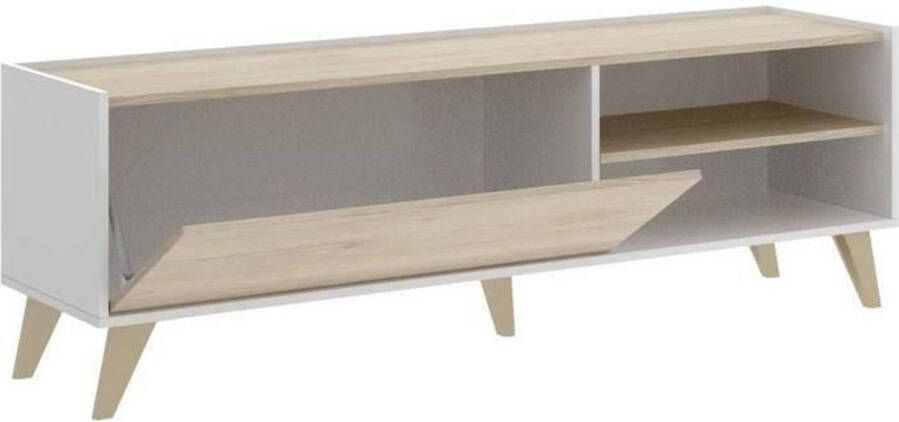 Cstore NESS LIDE ROOM SET 155cm TV -kast + 3 -door buffet 155 cm + liftbare salontafel Natuurlijke en witte eiken