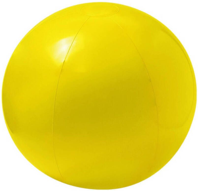 Merkloos Opblaasbare strandbal extra groot plastic geel 40 cm Strandballen