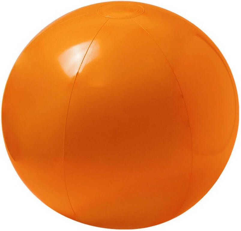 Merkloos Opblaasbare strandbal extra groot plastic oranje 40 cm Strandballen
