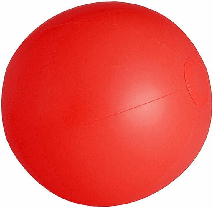 Merkloos Opblaasbare zwembad strandbal plastic rood 28 cm Strandballen