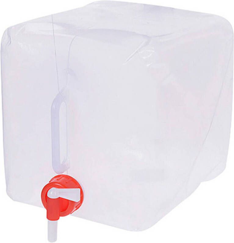 Merkloos Opvouwbare watercontainer 10 liter met tap 18 x 19 x 21 cm Jerrycan voor water