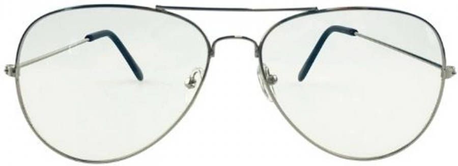 Orange85 Pilotenbril Zonder sterkte Zwart Inclusief hoesje Heren Dames Vliegeniersbril