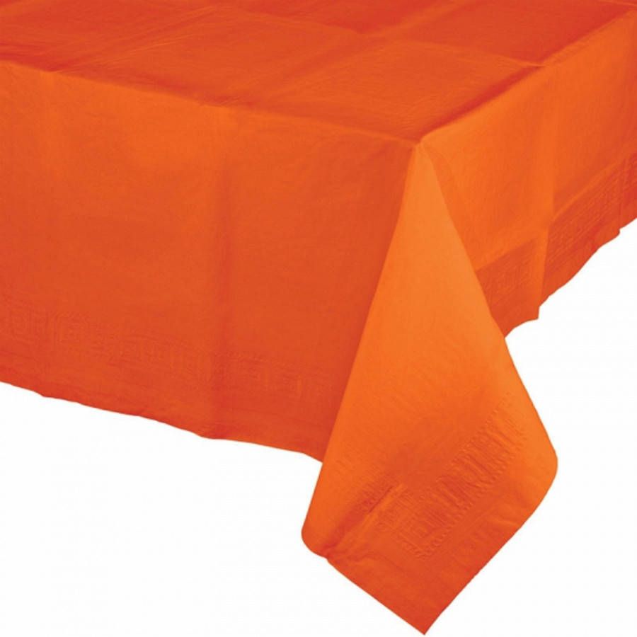 Shoppartners Oranje tafelkleed van papier 137 x 274 cm Feestartikelen tafel versieringen