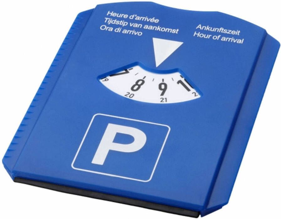 Merkloos Parkeerschijf met ijskrabber draaischijf voor parkeren 12 x 15 cm blauw Parkeerschijven