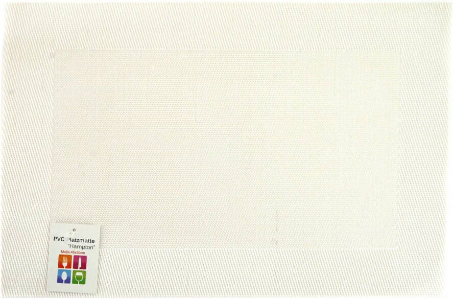 Merkloos Placemats Hampton 1x wit PVC 30 x 45 cm Placemats
