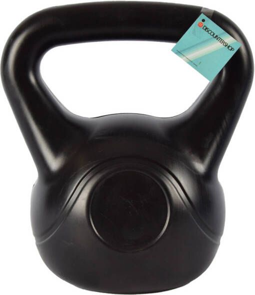 Merkloos Professionele 8kg Kettlebell Zwart Kunststof Cement Gevuld 24cm x 22cm x 18 cm Met Antislip Handvat Ideaal voor