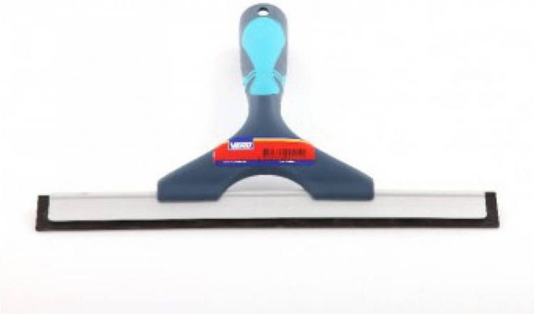 Merkloos Blauwe raamwisser raamtrekker met strip van natuurrubber en ergonomische soft grip 25 cm Raamwissers