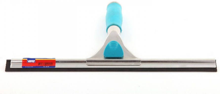 Merkloos Blauwe raamwisser raamtrekker met strip van natuurrubber en ergonomische soft grip 35 cm Raamwissers