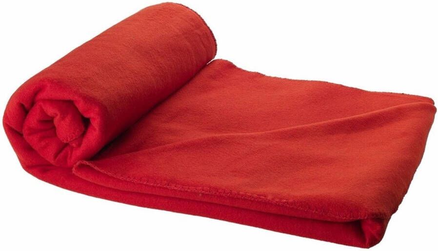 Merkloos Sans marque Fleece deken rood 150 x 120 cm