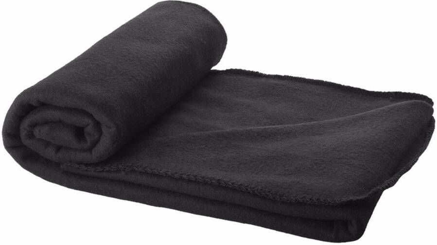 Merkloos Sans marque Fleece deken zwart 150 x 120 cm