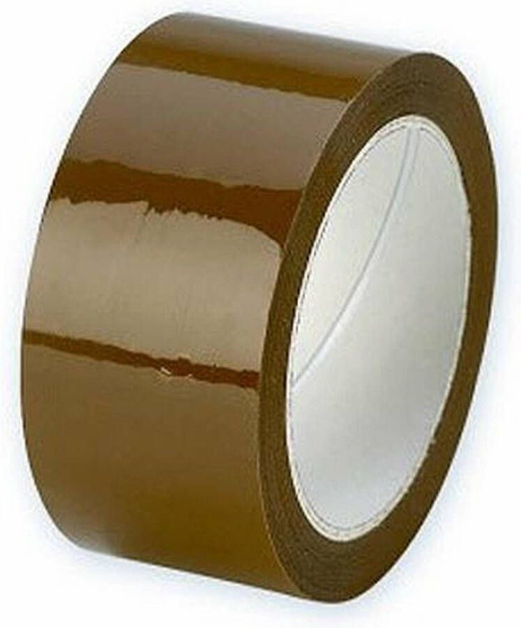 Merkloos Rollen verpakking plakband tape bruin 66 meter Tape (klussen)