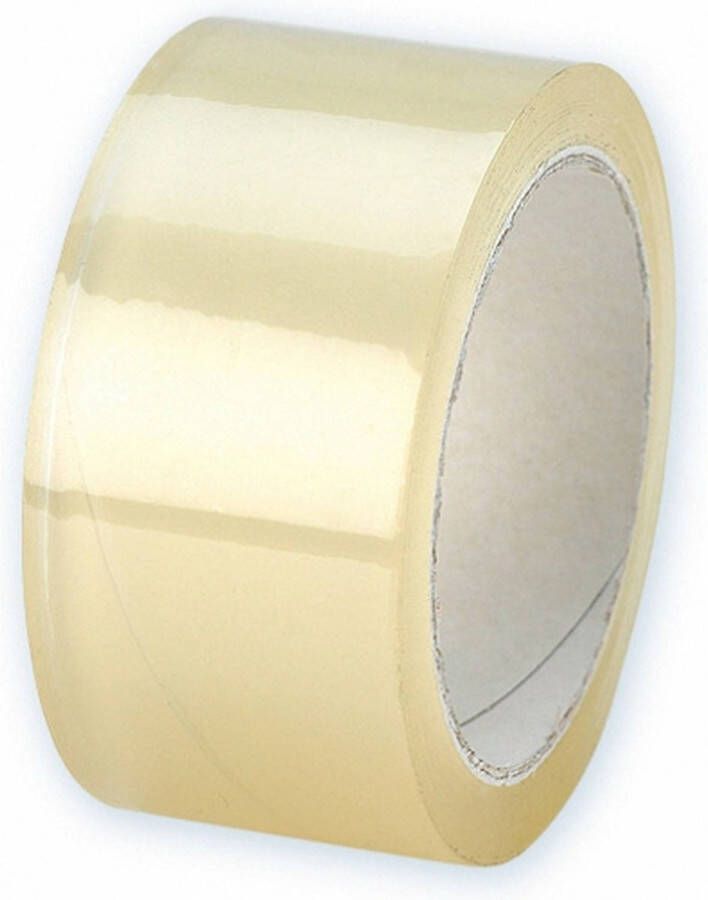 Merkloos 1x Rollen Verpakkingstape transparant 66 meter per rol 5 cm breed Tape (klussen)