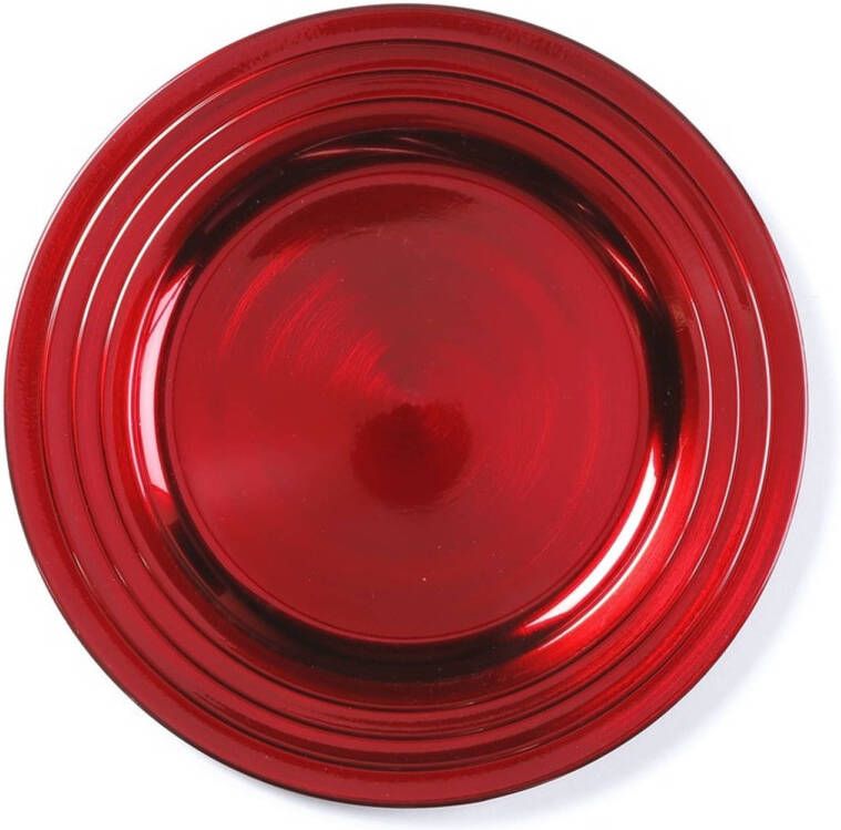 Merkloos Sans marque Rond rode kaarsenplateau kaarsenbord 33 cm onderbord kaarsenbord onderzet bord voor kaarsen