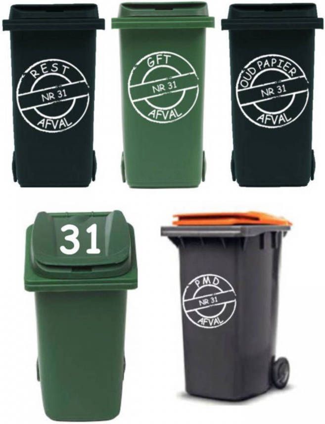 Homesweethomeonline Rosami Decoratiestickers Voordeelset 8 sticker afvalcontainer kliko Rosami 1 stuks kleur: zie omschrijving