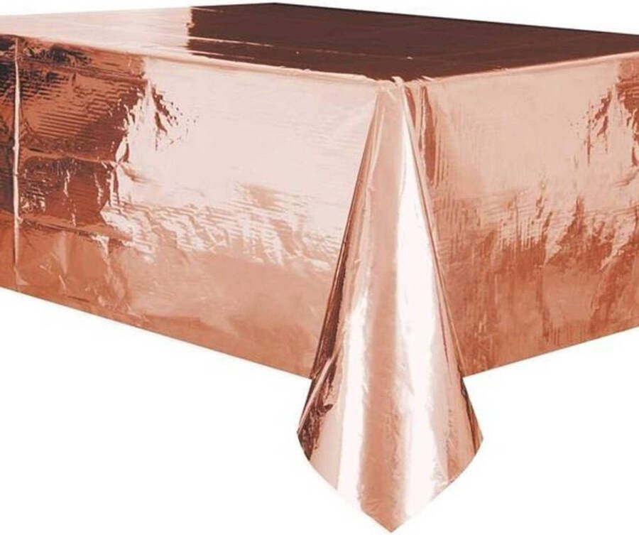 Merkloos Rose gouden folie tafelkleed tafellaken 137 x 274 cm rechthoekig Feesttafelkleden