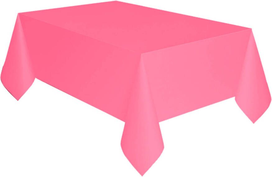 Merkloos Feest versiering roze tafelkleed 137 x 274 cm papier Feesttafelkleden