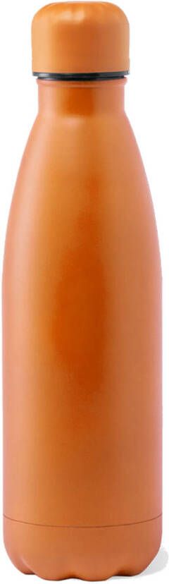 Merkloos RVS waterfles drinkfles oranje kleur met schroefdop 790 ml Drinkflessen