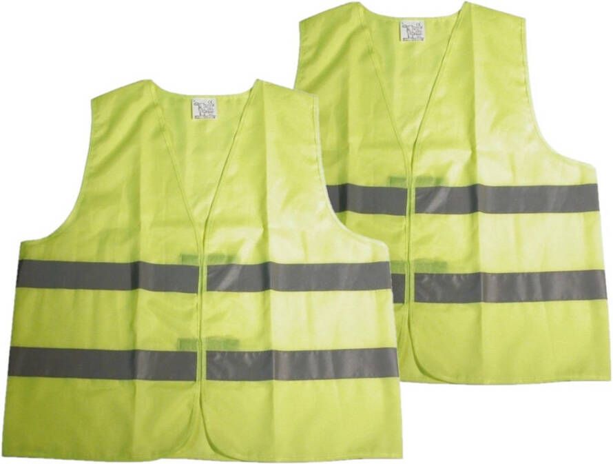 Merkloos Set van 2x stuks neon geel veiligheidsvest voor volwassenen Veiligheidshesje